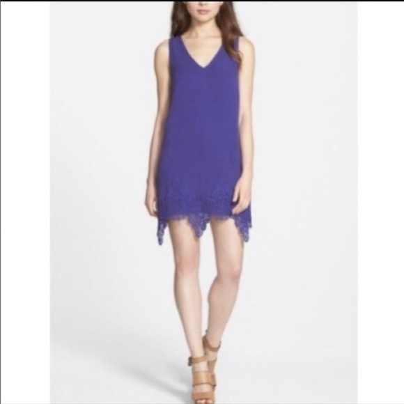 ASTR The Label Blue Crochet Hem Shift Dress Size Small. - Picture 1 of 8